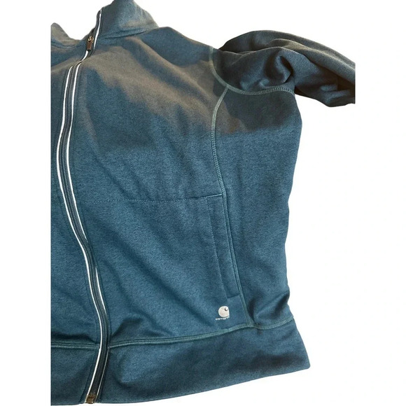 Carhartt Men's Blue Long Sleeve Fleece Lined Full Zip Track Jacket Size XXL - Picture 7 of 9